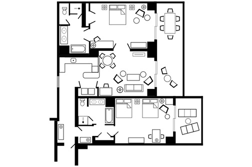 Ritz Carlton Club St. Thomas 2 bedroom suite floorplan